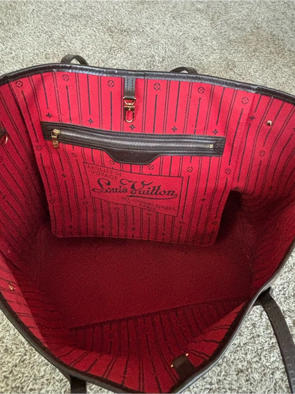 Louis Vuitton LV large neverfull  Damier Ebene mint condotion